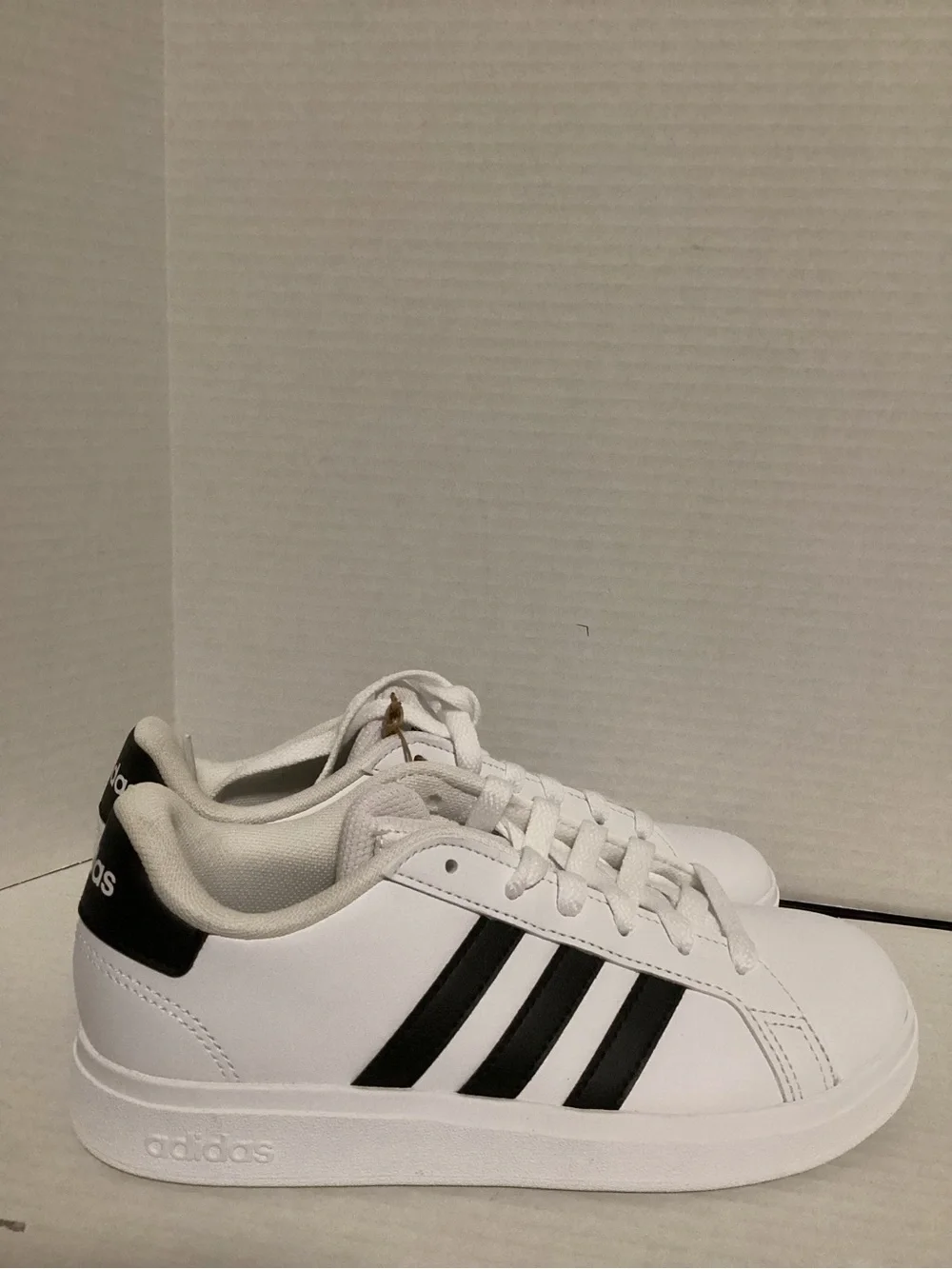 adidas White Sneakers with Black Stripes Kids